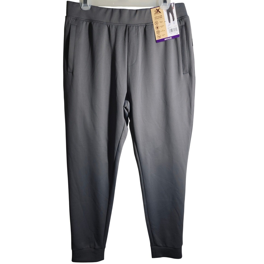 ZEROXPOSUR Light Scuba Jogger Pants Charcoal Gray Stretch Waist‎ UPF 50 Medium